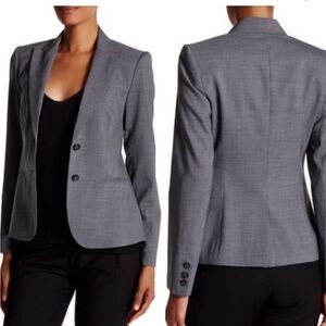 Theory Nichelle Wool Blazer Black Gray Dot Size 4